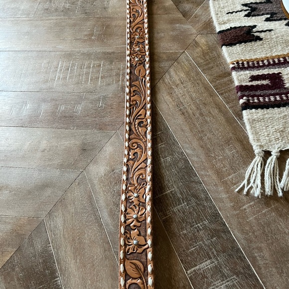 Tooled Leather Belt - Picture 3 of 3